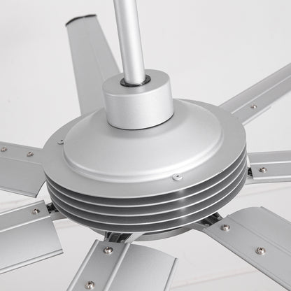 Ceiling Fan Modern 100" Industrial 7-Blade Silver Metal