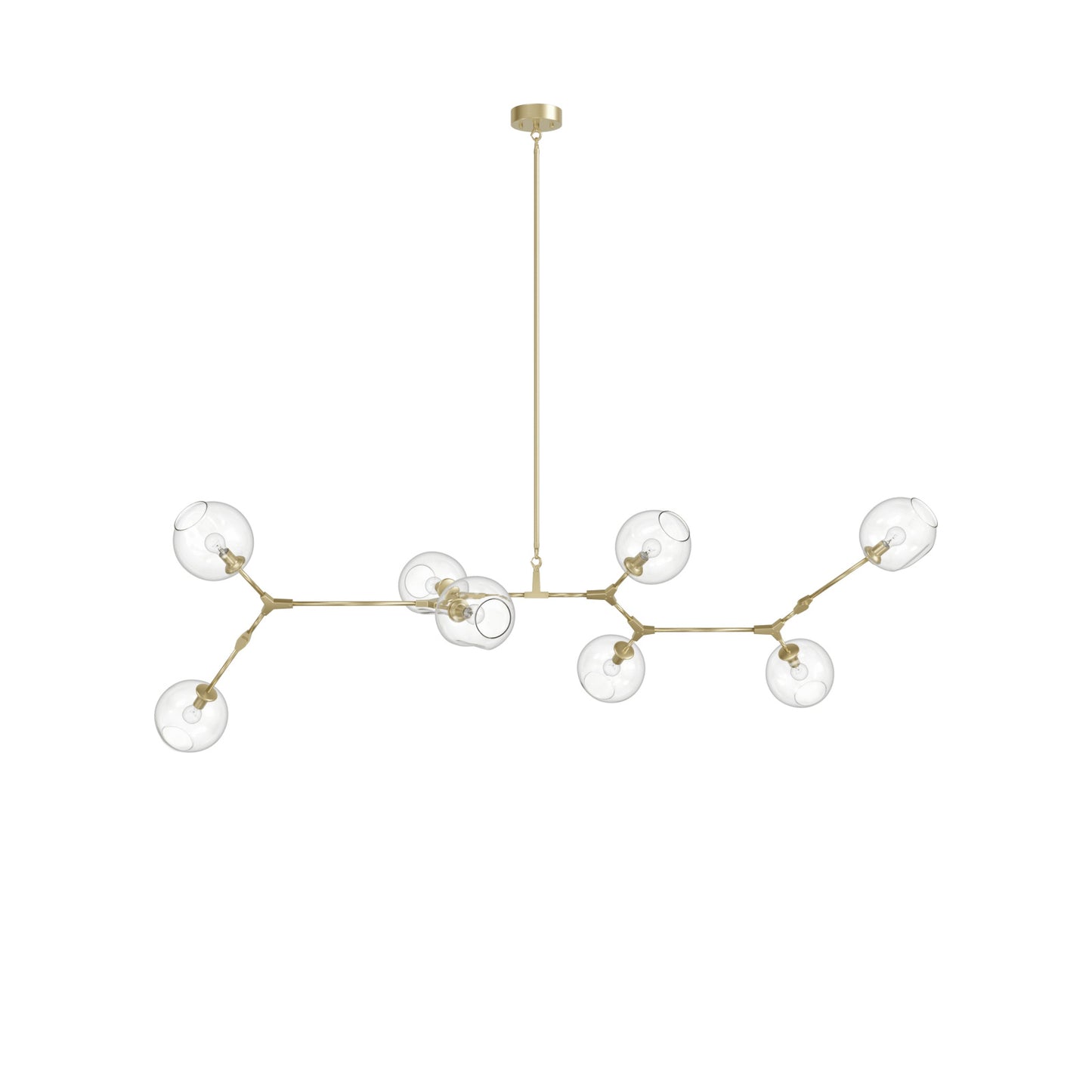Fairfax Ave 8-Light Brushed Brass Hand-Blown Glass Chandelier