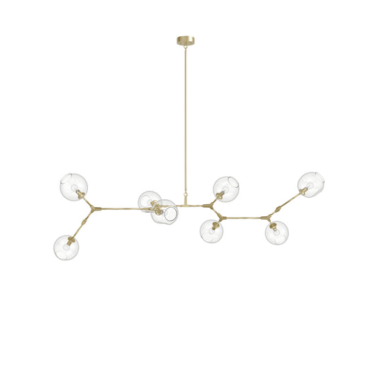 Fairfax Ave 8-Light Brushed Brass Hand-Blown Glass Chandelier