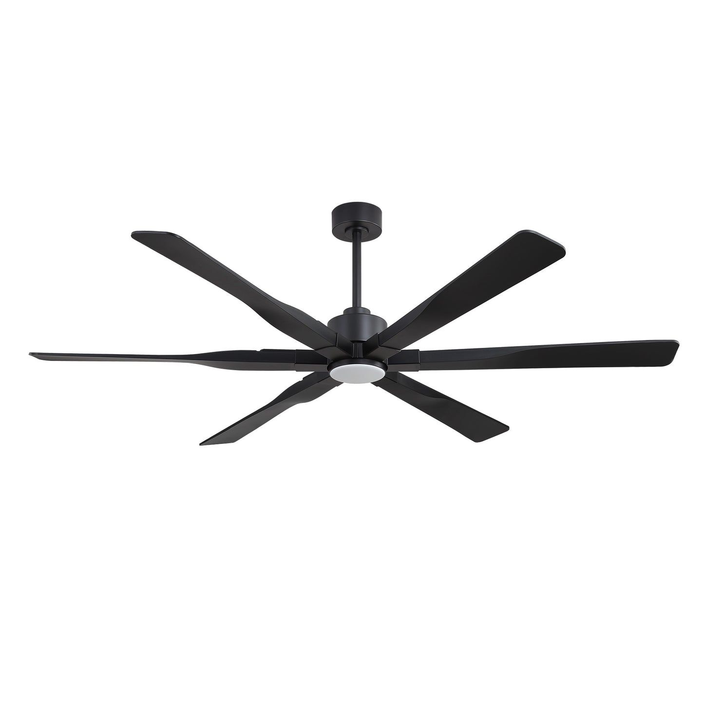 78" Matte Black Ceiling Fan with LED Light and Remote – 6-Blade Large Room Fan