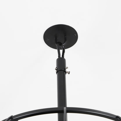 20" Indoor/Outdoor Black Industrial Plug-In Ceiling Fan with Light