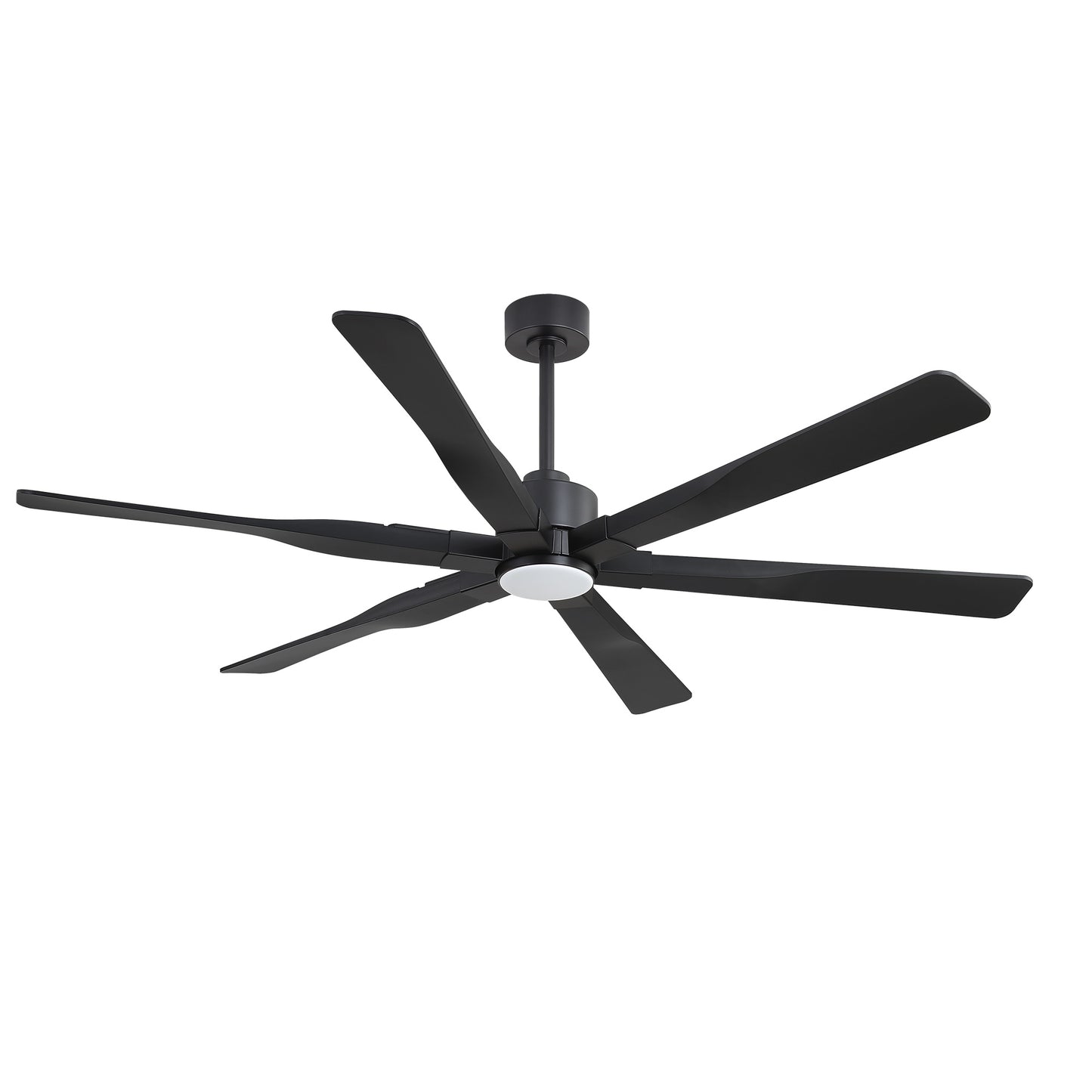 68" Matte Black Ceiling Fan with LED Light and Remote – 6-Blade Modern Fan