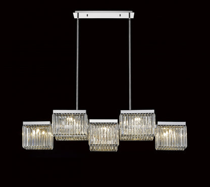 Broadway 10-Light Polished Nickel Crystal Linear Chandelier