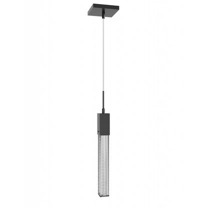 Boa 1-Light LED Dark Bronze Studded Glass Pendant Light