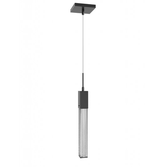 Boa 1-Light LED Dark Bronze Studded Glass Pendant Light