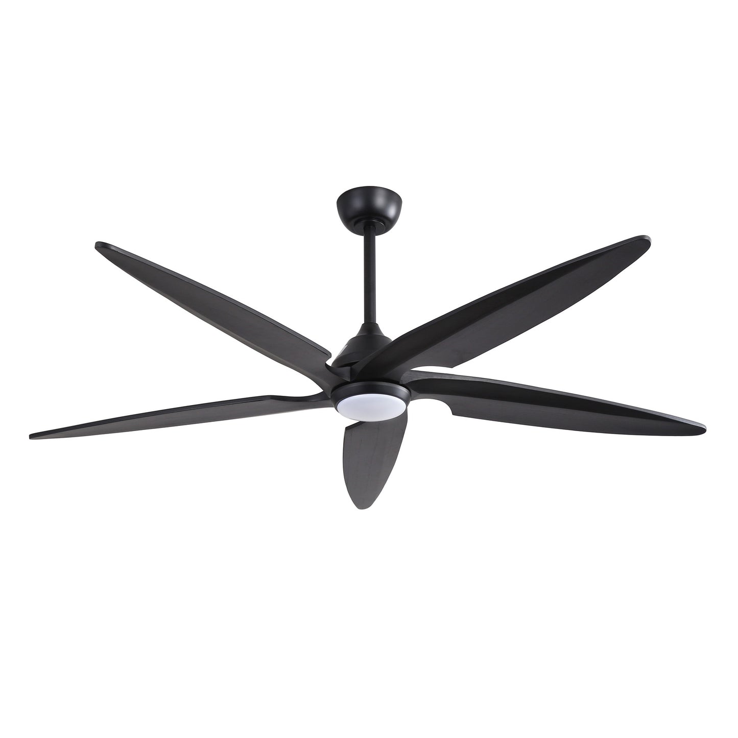 64" Matte Black Ceiling Fan with LED Light and Remote – Modern Large Room Fan