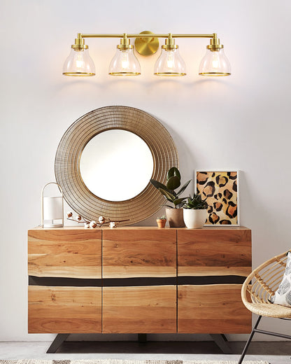 Hermosa Gold 4-Light Bathroom Vanity Light