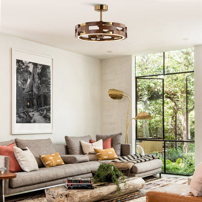 28" Perimost 6-Speed Gold LED Ceiling Fan