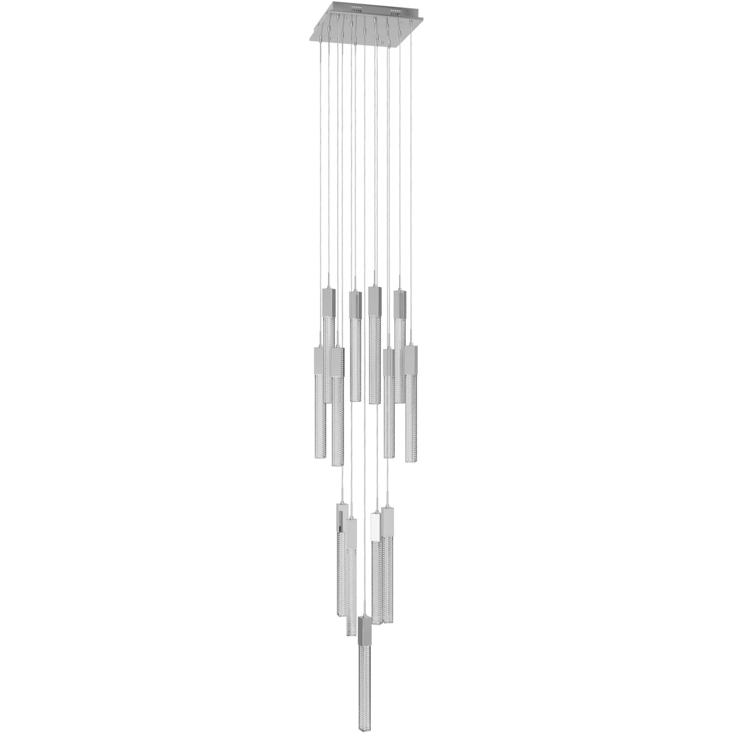 Boa 13-Light LED Polished Chrome Studded Glass Pendant Light