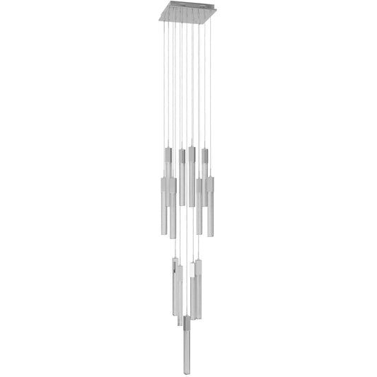 Boa 13-Light LED Polished Chrome Studded Glass Pendant Light