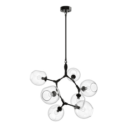Fairfax Ave 7-Light Dark Bronze Hand-Blown Glass Chandelier