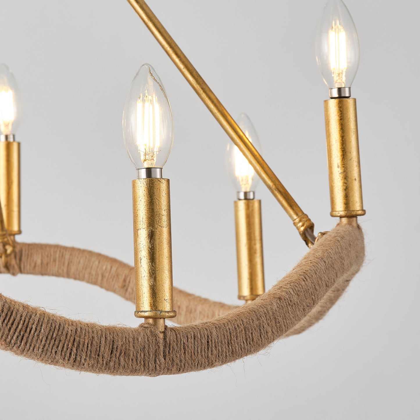 8-Light Golden Modern Candle Chandelier