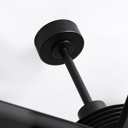 Ceiling Fan Industrial 100" Modern Black 7-Blade LED Light