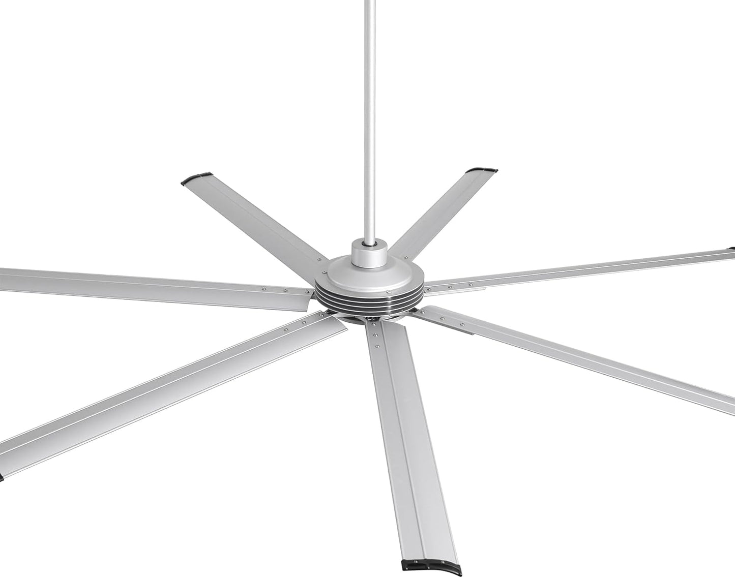Ceiling Fan Industrial 100" Modern Silver 7-Blade LED Light