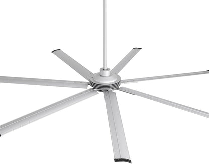 Ceiling Fan Industrial 100" Modern Silver 7-Blade LED Light