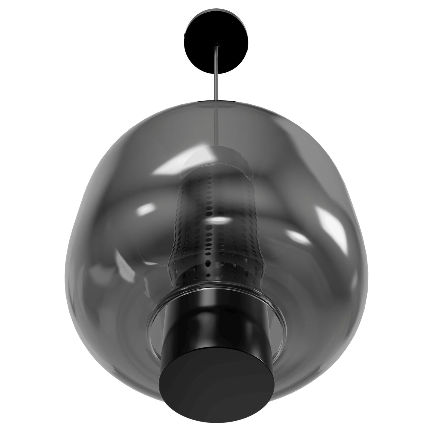Cosmopolitan 11" 1-Light Gun Metal Glass Pendant Light