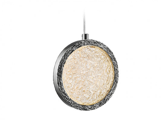 Bottega 1-Light Polished Nickel 13" Round Ring Pendant Light