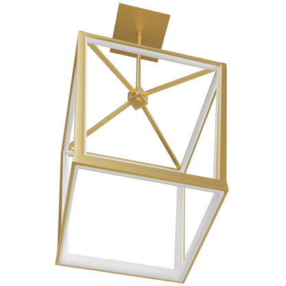 Park Ave 20" Modern LED Large Gold Cage Pendant Light