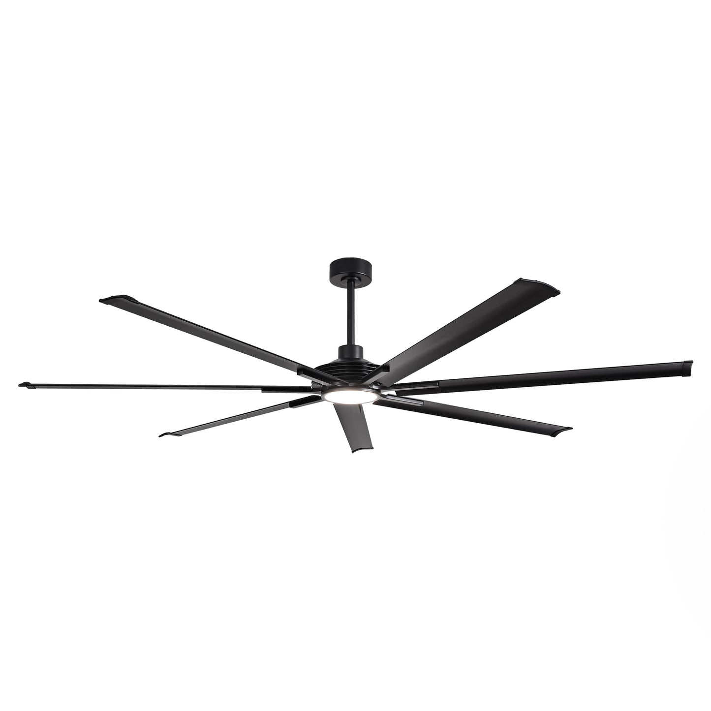 Ceiling Fan Industrial 84" Modern Black 7-Blade LED Light