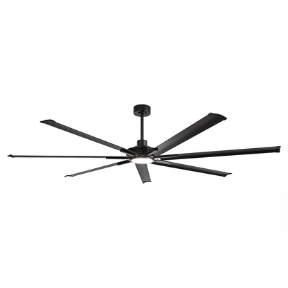 Ceiling Fan Industrial 84" Modern Black 7-Blade LED Light