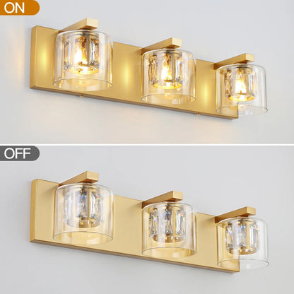 Kolt Gold Traditional 3-Light Bathroom Vanity Light