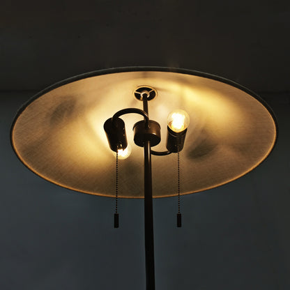 Floor Lamp Traditional Black 68" 2-Light Linen Shade