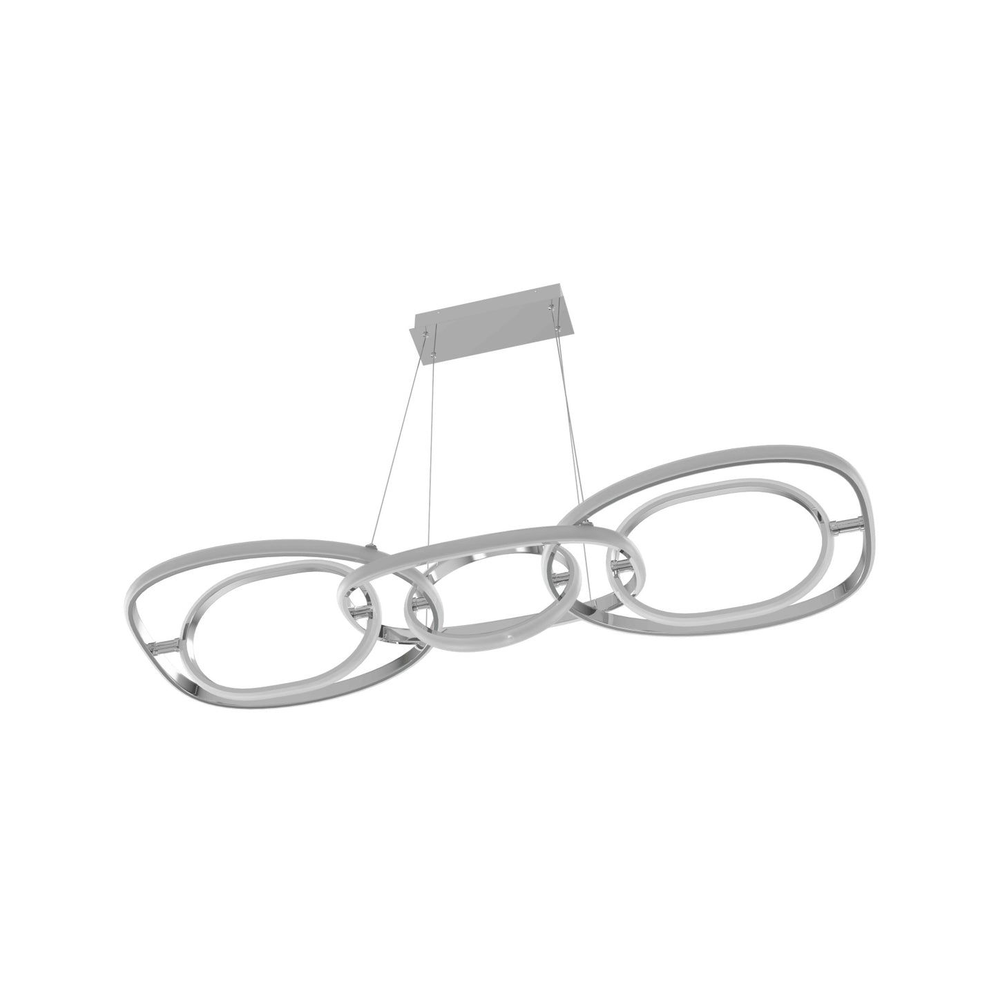 Circa Modern Chrome Looping 6 Ring Linear LED Pendant Light