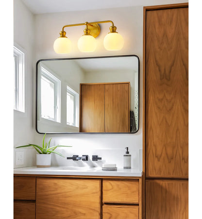 Irvine Gold Modern Frosted Glass 3-Light Vanity Light