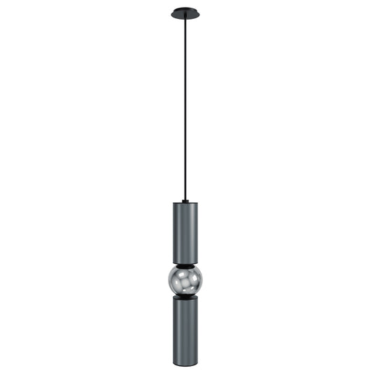Cicada 1-Light Grey With Chrome Pendant Light