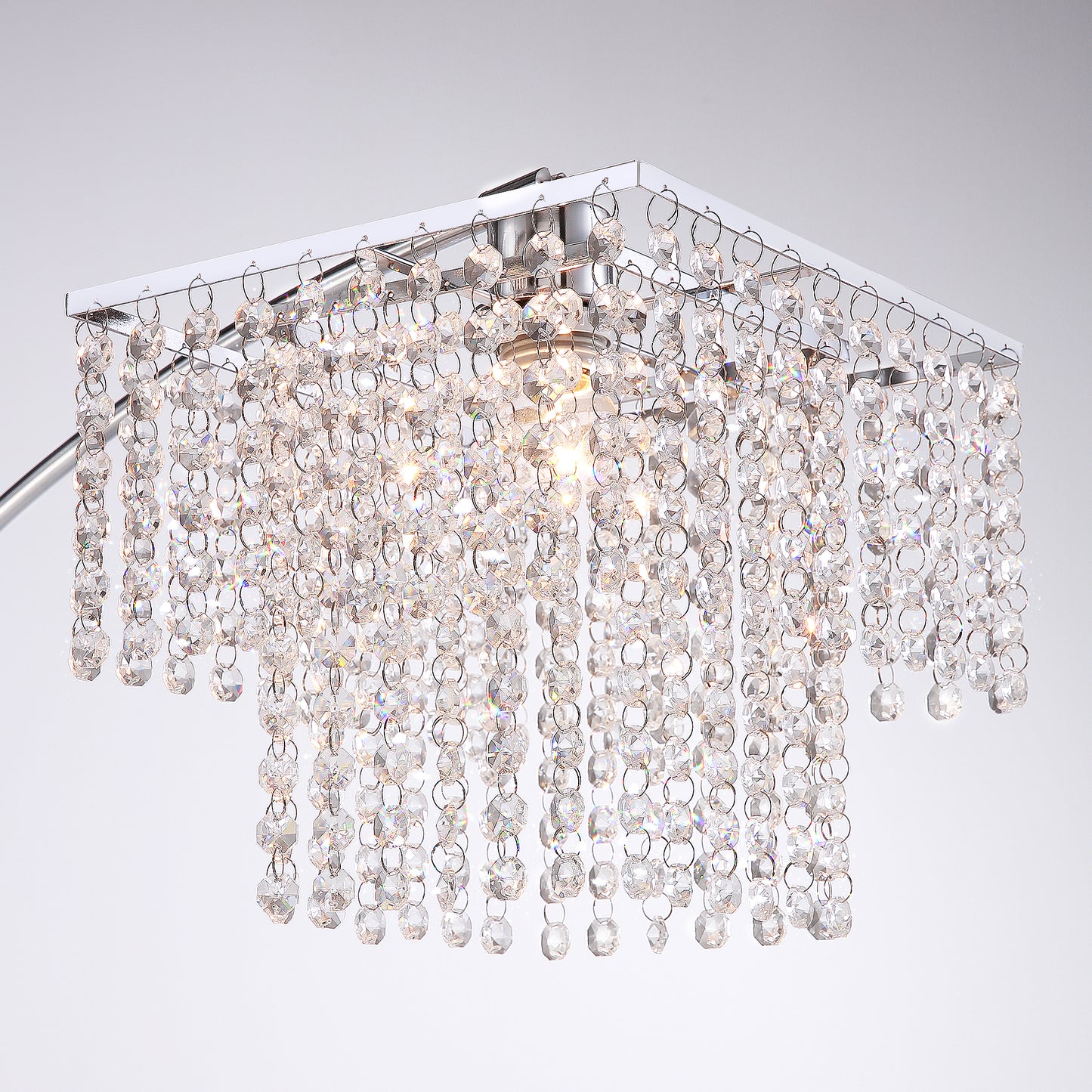 Brio 85" 3-Light Modern Crystal Arc Floor Lamp