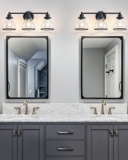 Hermosa Black 3-Light Bathroom Vanity Light