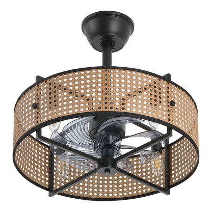 18" Fandelier Ceiling Fan with Light and Remote – Semi Flush Mount Small Space Fan