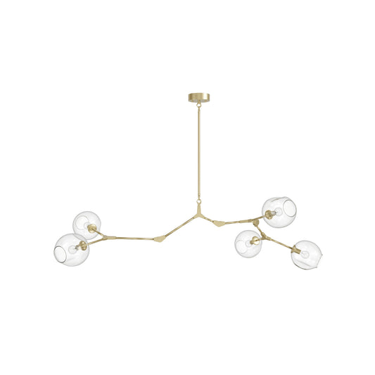 Fairfax Ave 5-Light Brushed Brass Hand-Blown Glass Chandelier