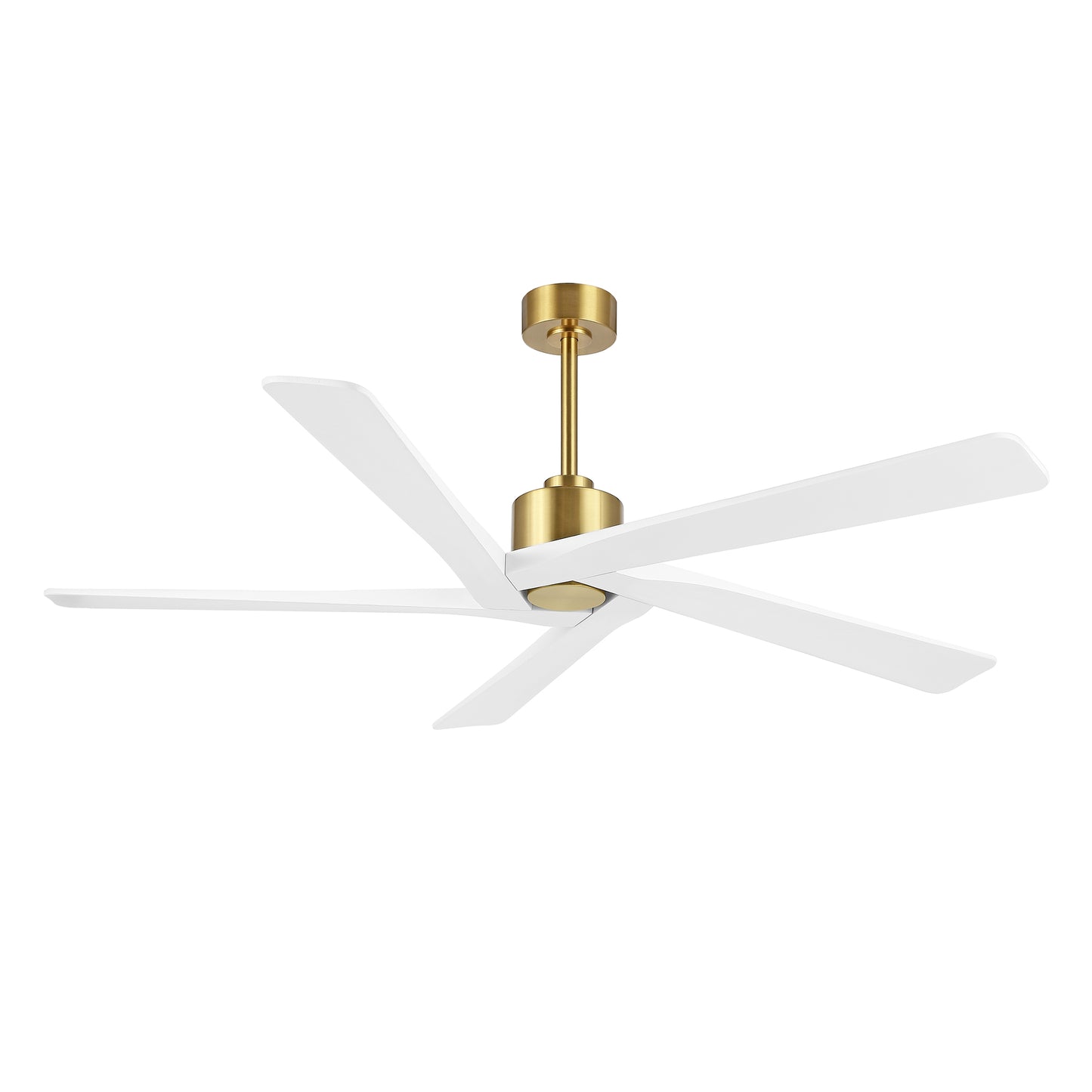 54" Gold & White Ceiling Fan with Light & Remote – Modern 5-Blade, Quiet DC Motor