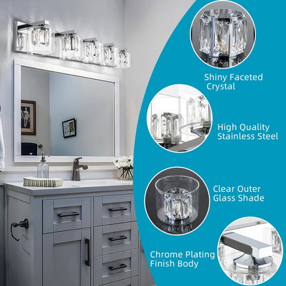Kolt Chrome Traditional 5-Light Bathroom Vanity Light