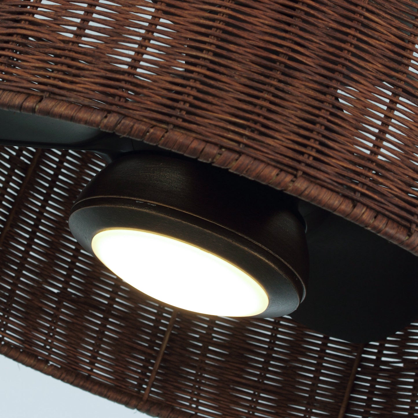 21" Woven Farmhouse Ceiling Fan with LED Light
