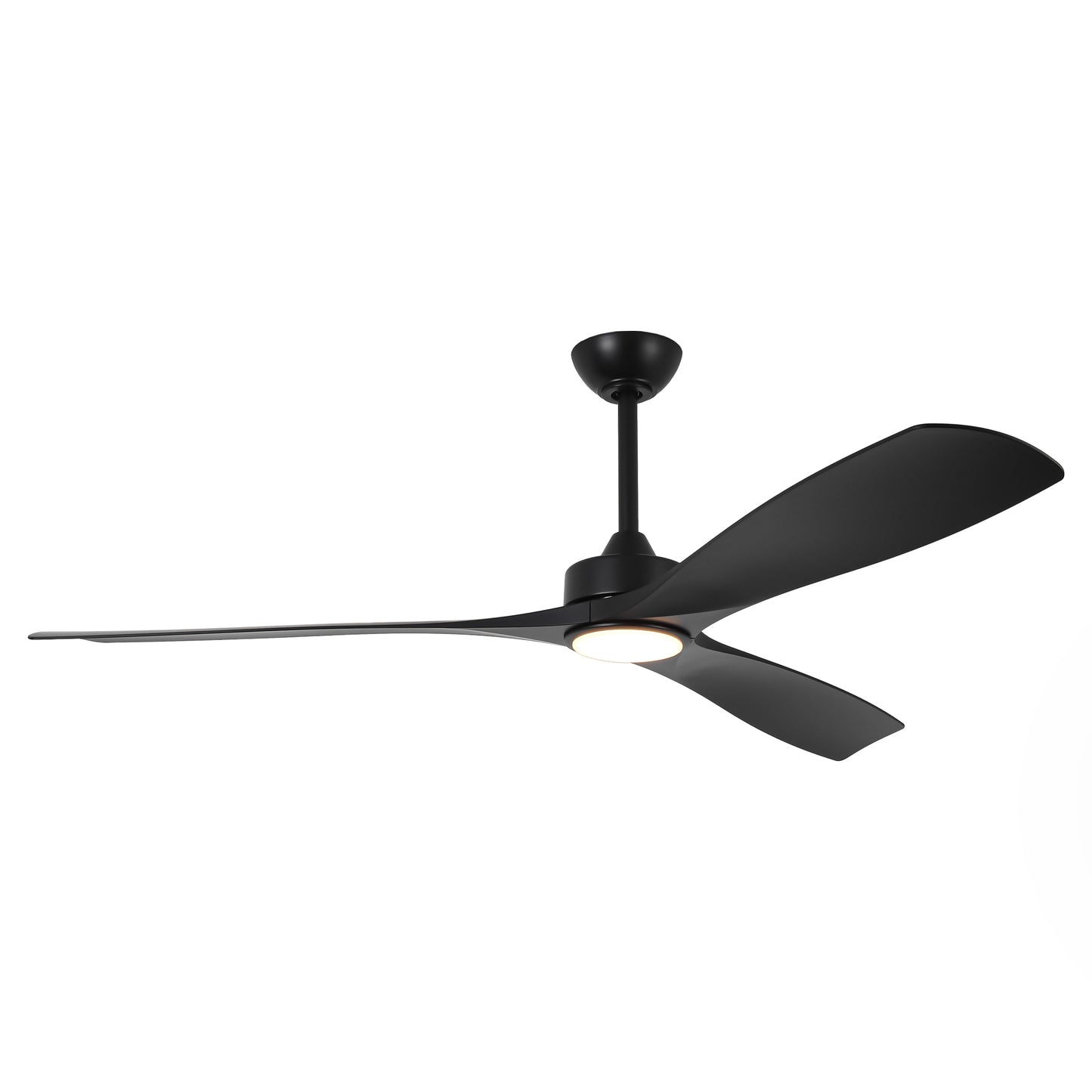 60" Modern Farmhouse Ceiling Fan with Light & Remote – Matte Black, 5-Blade, Quiet DC Motor