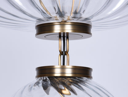 Modern Brass 2-Tier LED Pendant Light – Contemporary Linear Chandelier, Dimmable