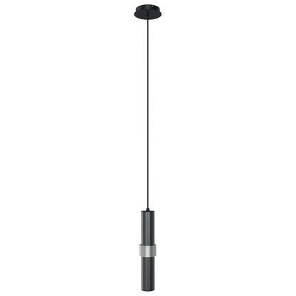 Cicada 1-Light Dark Grey With Knurled Light Grey Pendant Light