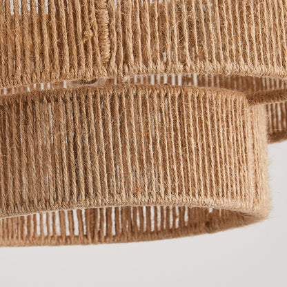 3-Light Coastal Jute Semi-Flush Mount Ceiling Light