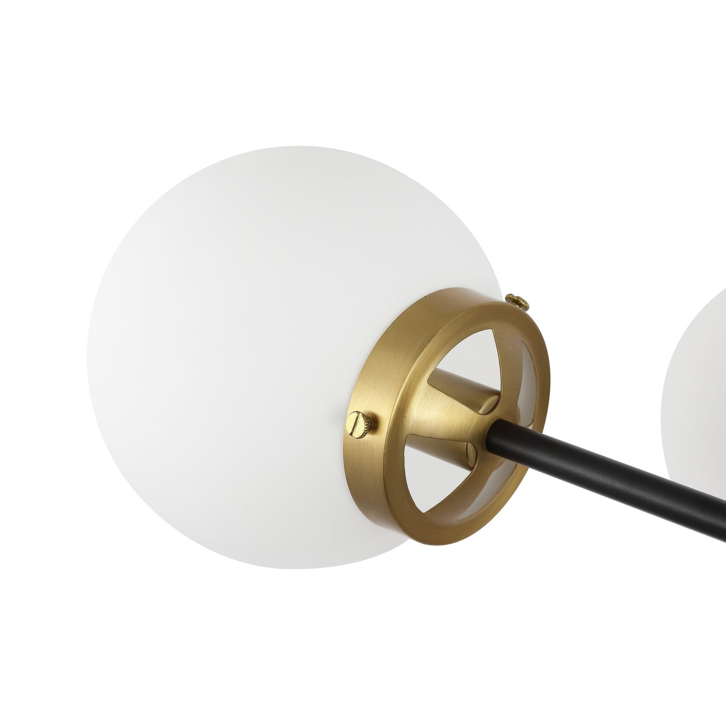 Modern Chandelier Sputnik Black Brass 8-Light Opal Glass 32"