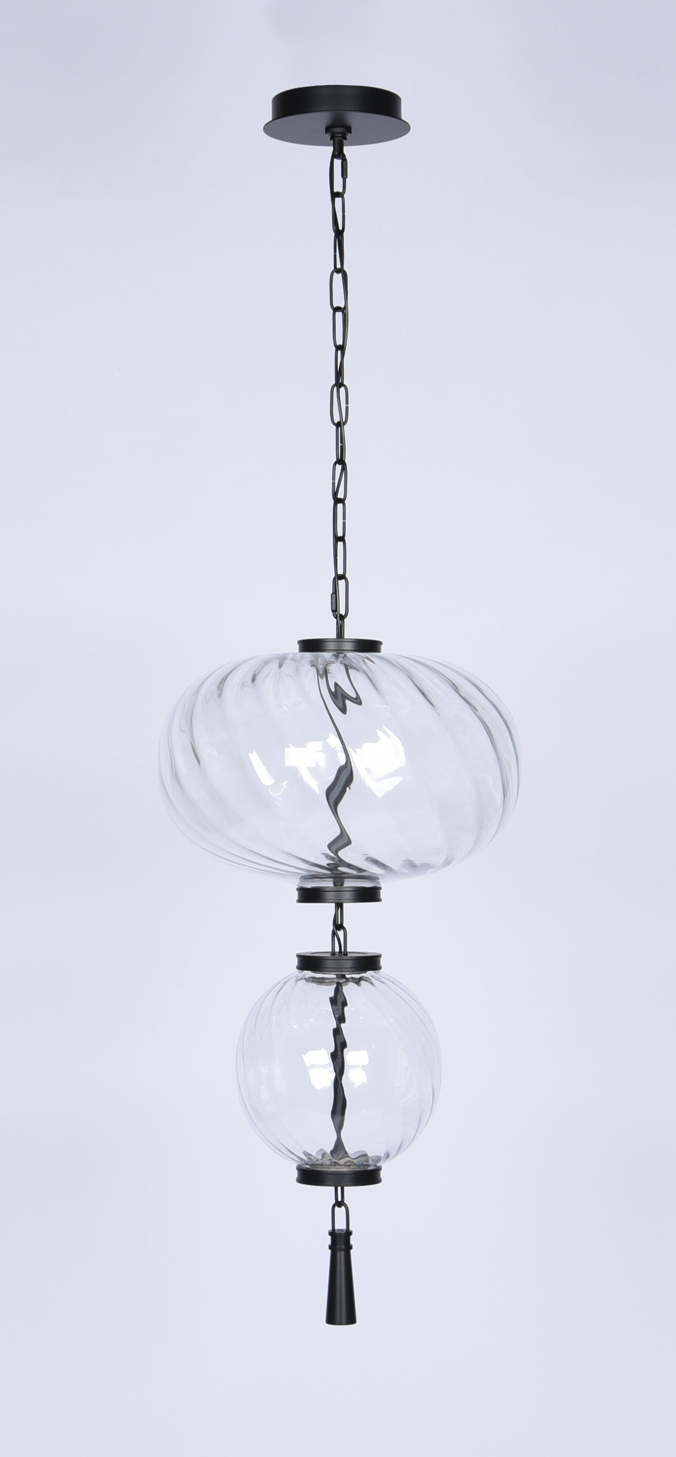 Modern Black 2-Tier LED Pendant Light – Contemporary Linear Chandelier, Dimmable