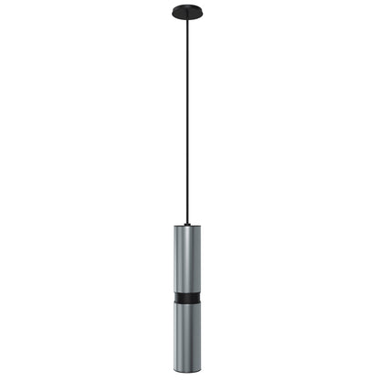 Cicada 1-Light Knurled Dark Grey With Black Pendant Light