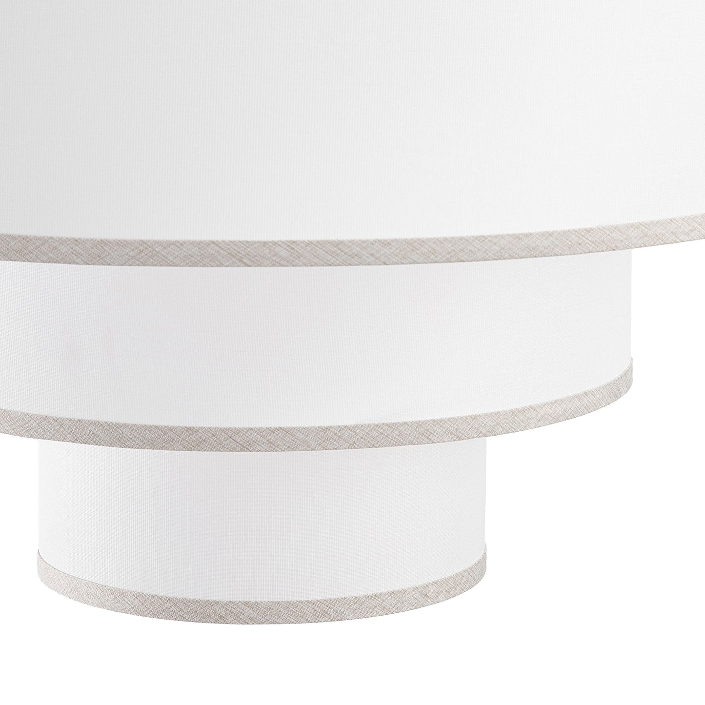 Modern Chandelier 24" 5-Light Nickel Tiered Drum Linen Shade