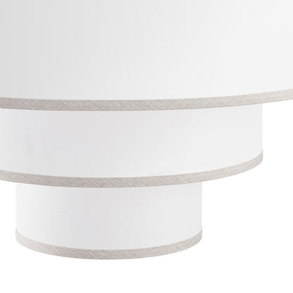 Modern Chandelier 24" 5-Light Nickel Tiered Drum Linen Shade