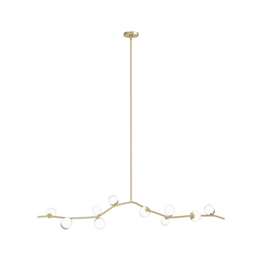 Hampton 10-Light Brushed Brass with Clear Glass Chandelier