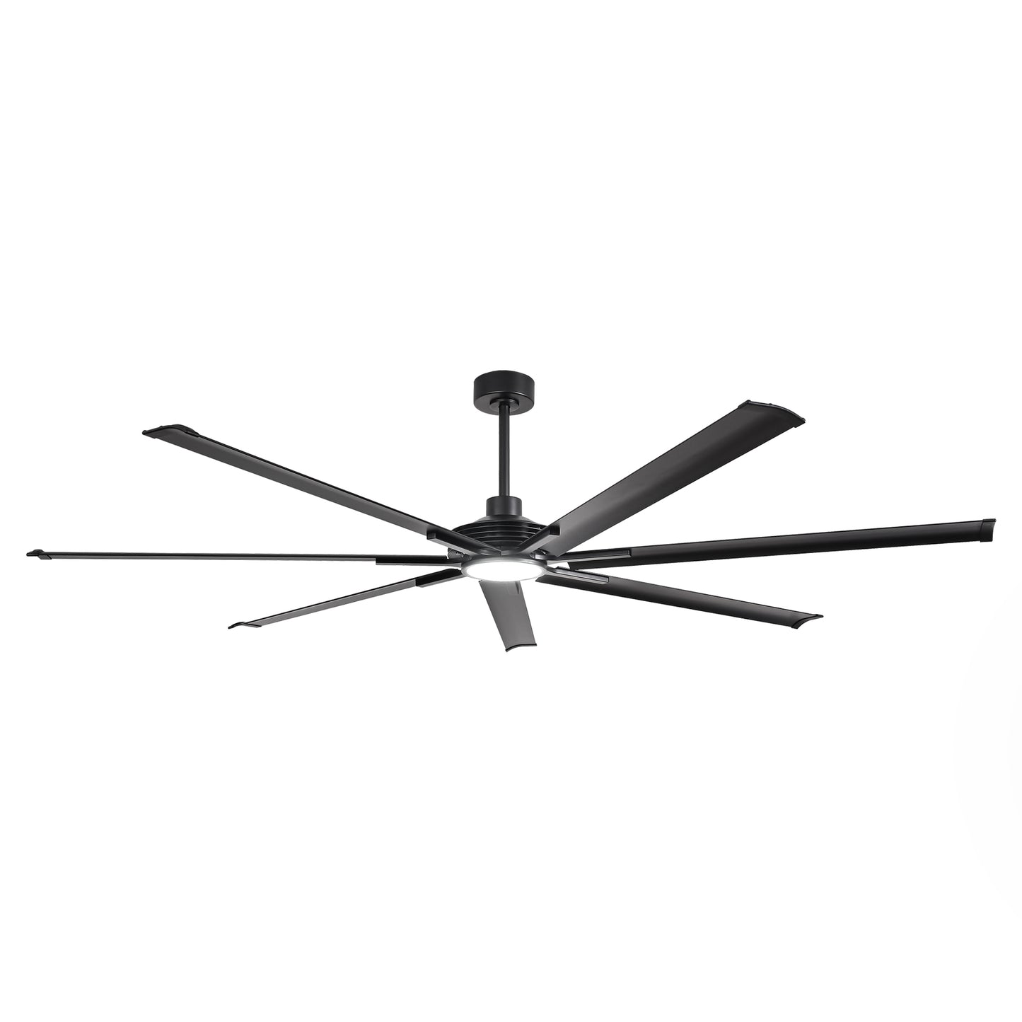 Ceiling Fan Industrial 84" Modern Black 7-Blade LED Light