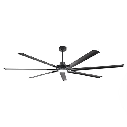 Ceiling Fan Industrial 84" Modern Black 7-Blade LED Light