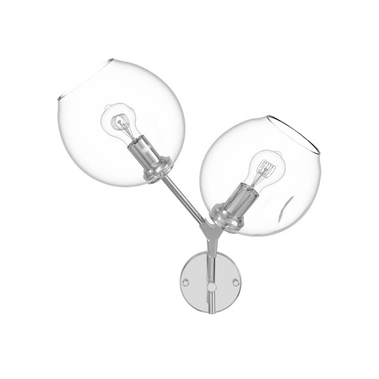 Fairfax Ave 2-Light Matte Chrome Hand-Blown Glass Wall Sconce