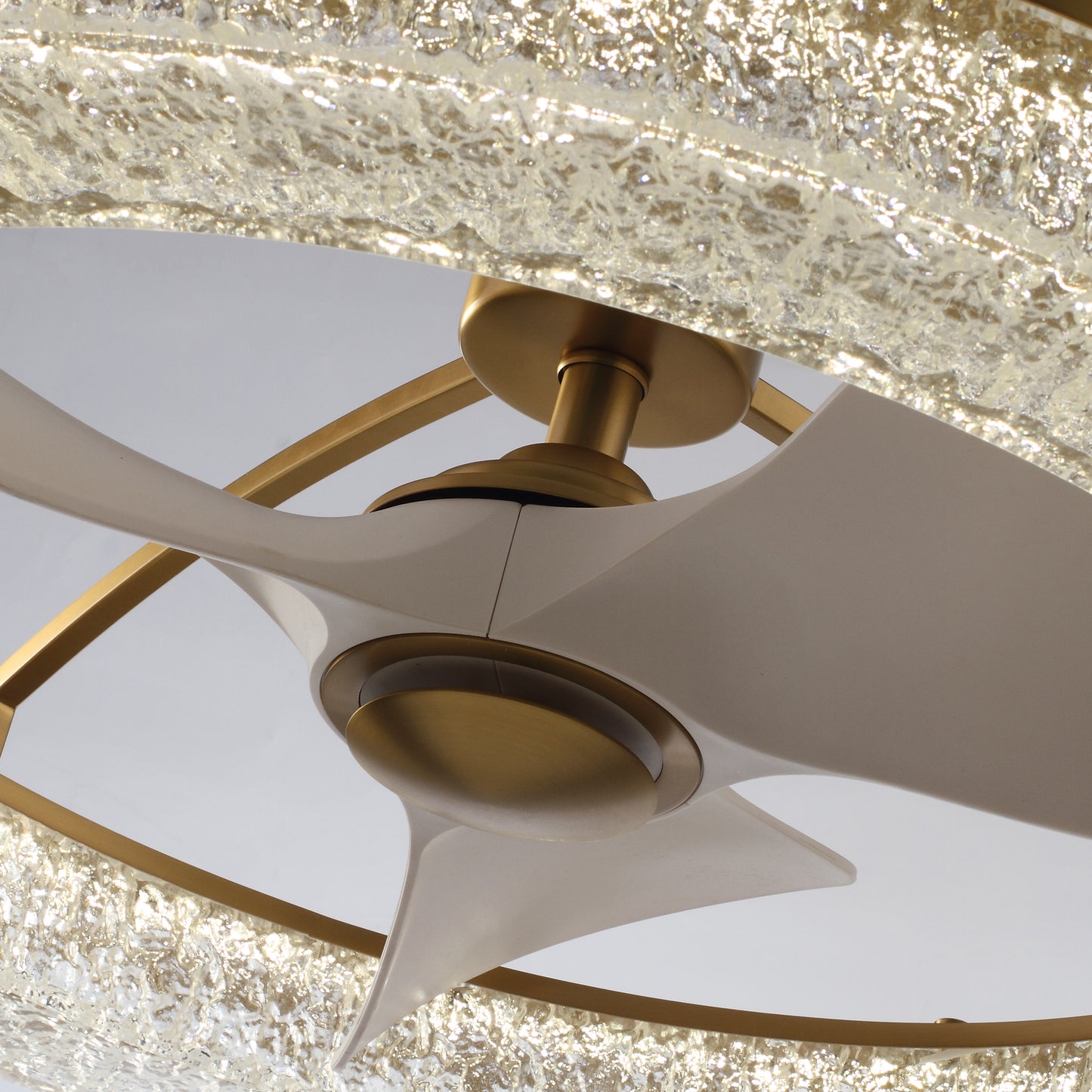 33" Perimost Gold Crystal LED Ceiling Fan